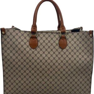 Designer Tote Handbag in Vegan Leather: Classic Vintage Style & Functionality